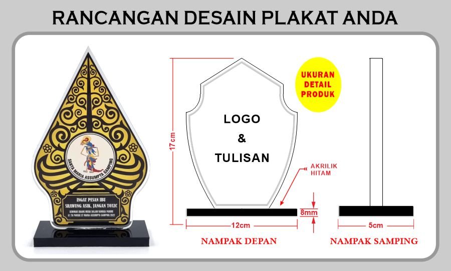 Rancangan Desain Plakat Akrilik ukuran 8mm