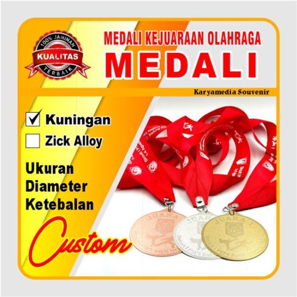 Gambar medali olahraga berkilau